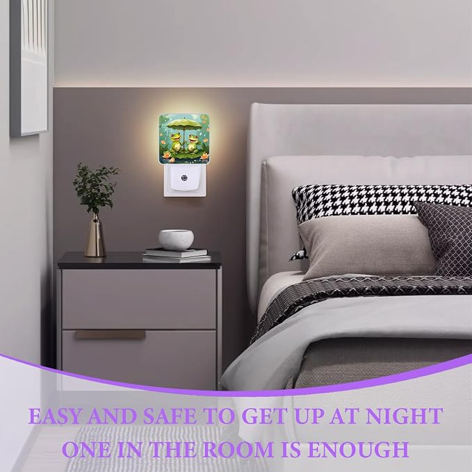 Cartoon Frog Night Light,Lotus Flower Night Lights Plug into Wall,Led Lamp for Stairway/Hallway/Bedroom 0.5W Nightlight Sleep Friendly