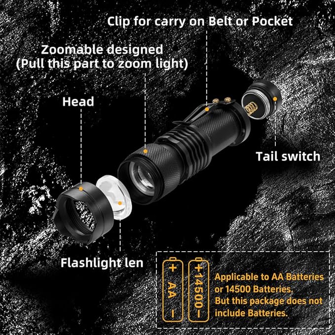 2 Pack Red Light Flashlight Single Mode Red LED Flashlight One Mode Zoomable Night Light Torch for Night Observation and Astronomy Aviation