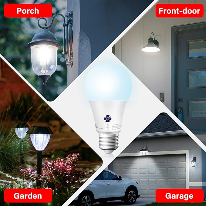 Sengled Dusk to Dawn Light Bulbs Outdoor, A19 LED Sensor Bulbs 3 Pack, 5000K Daylight 1200 Lumens, 75W Equivalent 10.5W, E26 Base Automatic On/Off Photocell Light Bulbs for Porch and Garage