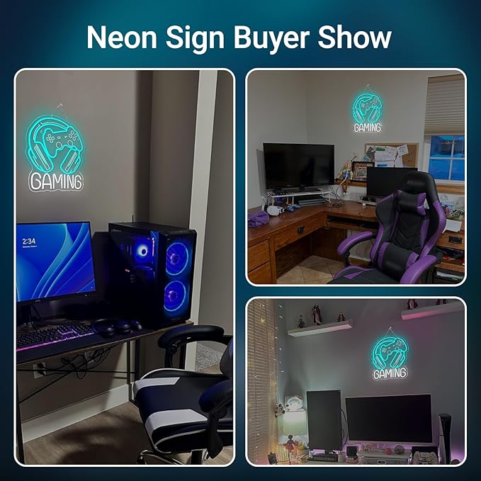Gamerneon Gaming Neon Sign LED Neon Signs for Wall Decor Neon Light Game Room&Man Cave Game Club Led Lights for Esports Arenas Children Gift for Boys