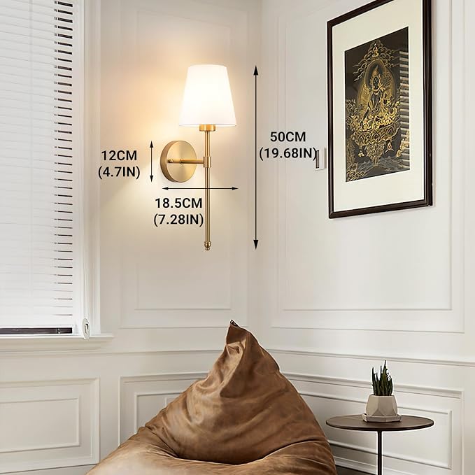 Peel and Stick Wall Sconces, Stick On Wall Sconce Set of 2, Battery Operated Wireless Adhesive Wall Lights, Corn Bulb with 10000mAh Battery, Easy Install for Bedroom Living Room Wall Decor