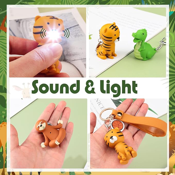 Kenning 6 Pieces Animal Flashlight Keychain Mini Pediatric Nurse Flashlight Badge Reel Pediatric Pen Lights Keychain for Nursing Staff Urgent Care