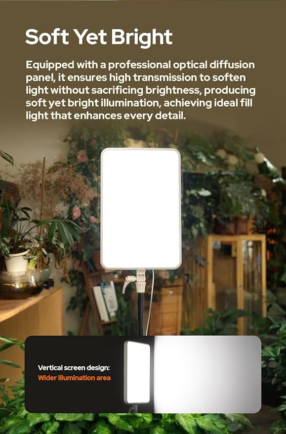 Godox LP800BI 85W LED Video Light Panel with Stand, 28" Large Soft Light | 2800K-6500K Bi-Color, 2.6" Ultra-Thin Studio Lighting, APP Control, CRI 96+, TLCI 98+, for YouTube, Recording, Live Streaming
