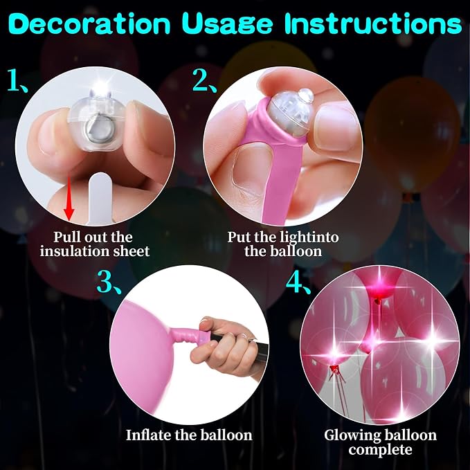 200 Pcs Mini LED Ballon Lights Long Standby Time Waterproof Mini Light,Tiny Party Lamps for Balloon Paper Lantern Easter Eggs Decor Halloween Christmas Birthday Party Wedding Decoration (White)