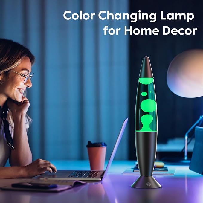 Large LED Liquid Motion Lamps 17 Colors Changing Lamp 16 Inch with Remote for Boy Girl Room Decor Red
