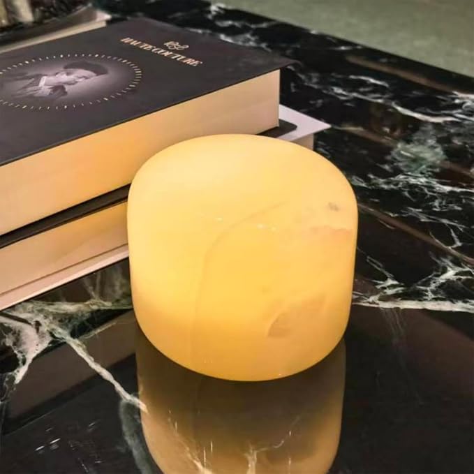 Marmor Marble Lamp Table Lamp Unique Lamp Type-C 3 Way Bedside Lamp Ambient Lighting for Bedroom Night Stands Night Light Decorative LED Warm Ambient Portable Lamp for Rechargeable (Eastern Jade Glow)