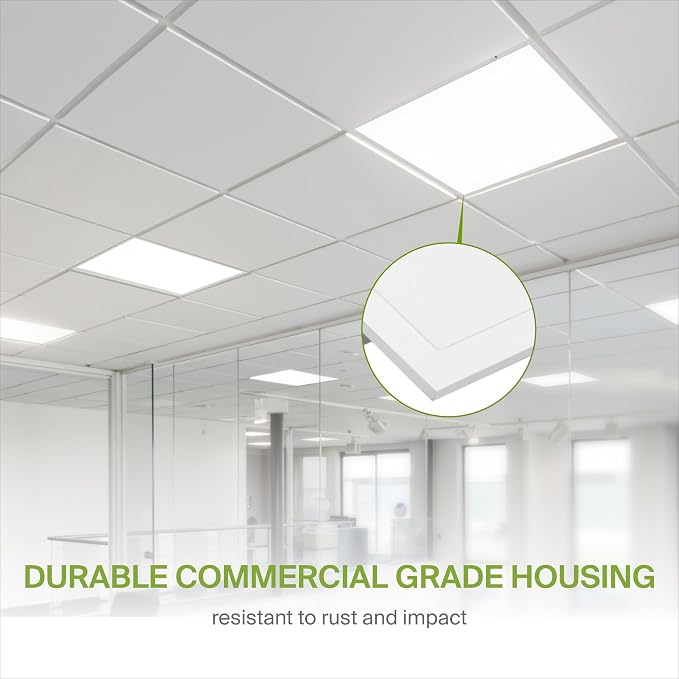 ASD 4 Pack 2x2 LED Flat Panel Light with Emergency Battery Backup - 20/25/30W UL DLC | 3633LM 3500K-5000K 120-277V Dimmable 2x2 LED Drop Ceiling Light Fixture | 2x2 Commercial Lights for Ceiling