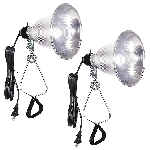 Simple Deluxe Clamp Lamp Light Socket with 5.5 Inch Aluminum Reflector, Suit for Max 60 Watt Lamp (No Bulb Included) with 18/2-Gauge 6 Feet Cord, 2-Pack