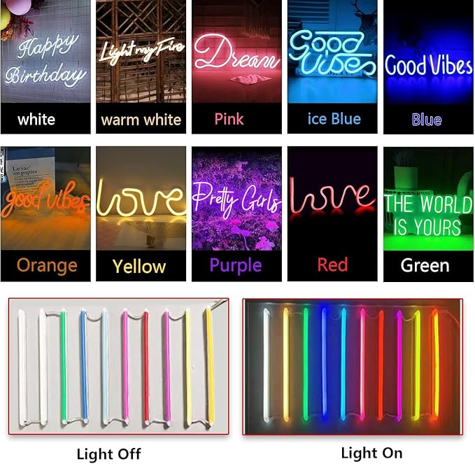 Custom Neon Signs,Personalized LED Neon Name Sign for Wall Decor | Dimmable, Wedding Backdrop, Birthday Party Bar Home Decor Name Logo