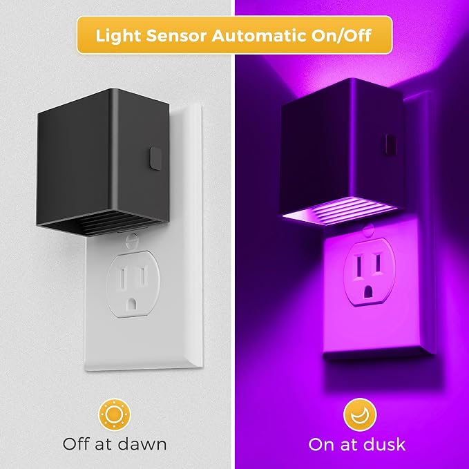 L LOHAS LED Night Light,Night Lights Plug into Wall,[2-Pack] | Dimmable Night Light with Light Sensor,RGB Color Changing,Nightlight for Bathroom Hallway Kitchen