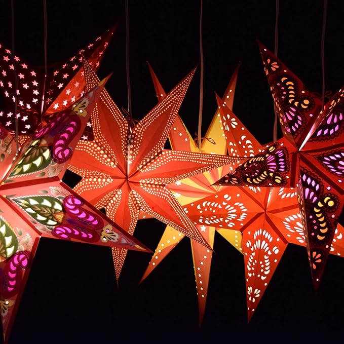 Surya 9 Pointed Paper Star Lights with 12 Foot Power Cord Included