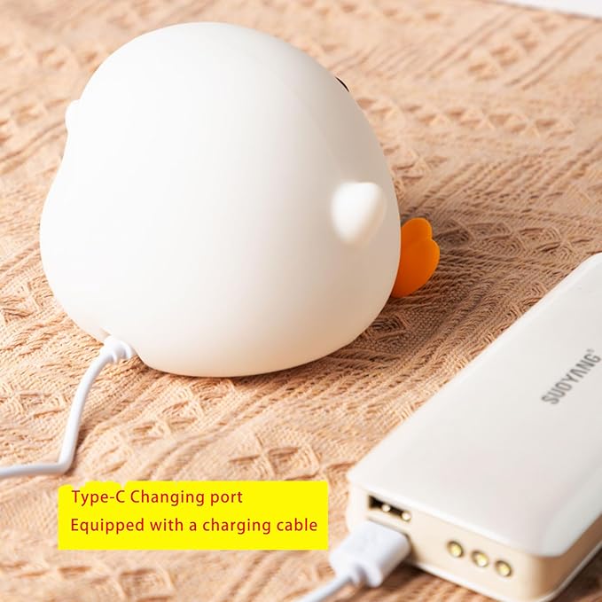 Duck LED Luminous Night Light - Silica Gel Creative Light for Bedside Reading, Suitable for Bedroom Decoration