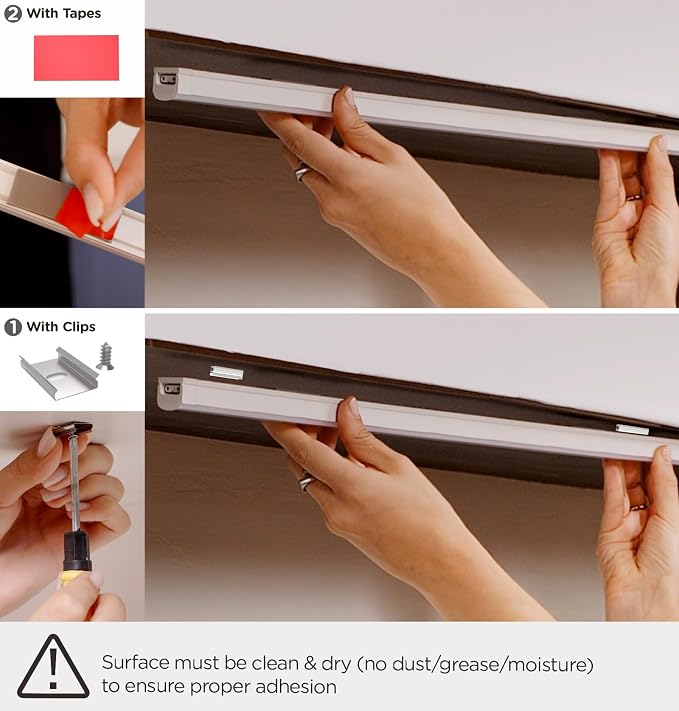 Under Cabinet Lighting Plug in, Dimmable 3CCT 3000/4000/5000K AC120V Super Bright Ultra Slim Linkable LED Counter Lights for Kitchen, Shelf, Closet, Cupboard, White 32 inch 4Pack