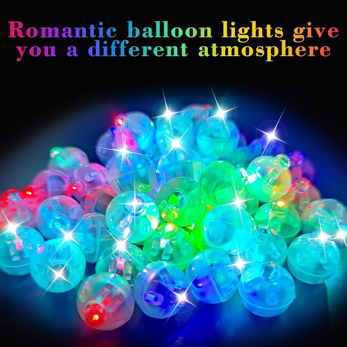 200Pcs Mini LED Ballon Lights Long Standby Time Waterproof Mini Light,Round Ball Lamp for Latex Balloon Paper Lantern Party Wedding Festival Christmas Halloween Decorative (Color)