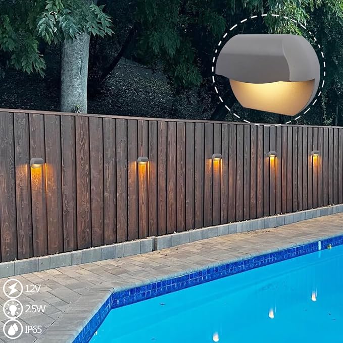 Outdoor Deck Lights LED Low Voltage Landscape Lighting 12V | Cast Aluminum Patio Gazebo Fence Posts Step Wall Mount Lights Warm White Textured Bronze Finish Pack of 2