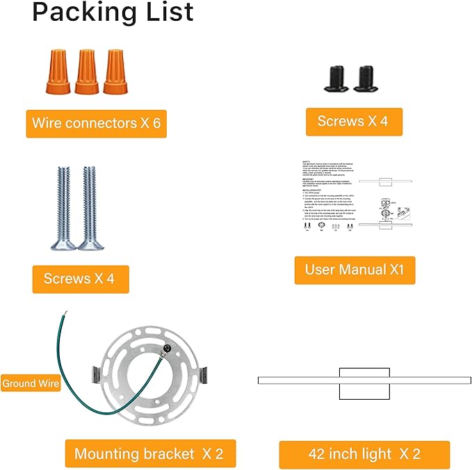 42Inch LED Bathroom Vanity Light Bar 5700K Dimmable Led Bathroom Light Over Mirror Modern Bath Wall Light Cool White ETL Certified 40W 2Pack