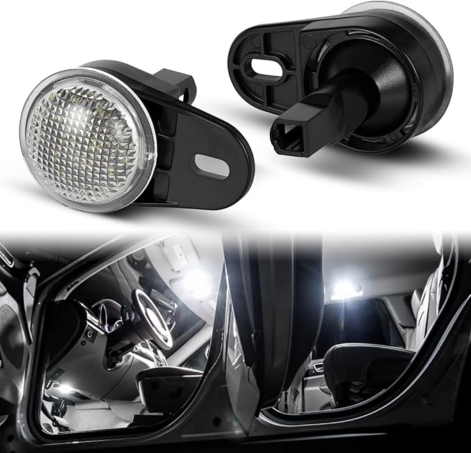 POPMOTORZ LED Interior Courtesy Lights Footwell Light Under Dashboard Courtesy Floor Lamps Assembly Compatible for Dodge RAM,Durango,Nitro, Jeep Wrangler,Liberty,Grand Cherokee White LED 2 Pieces