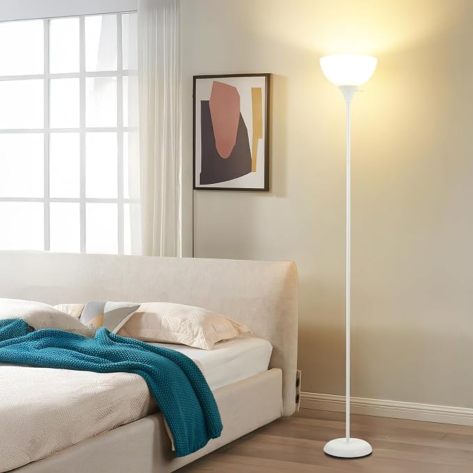 RISLG Standing Lamp, Floor Lamp, Floor Lamps for Living Room Bedroom Study Office Kid’s Room (White)