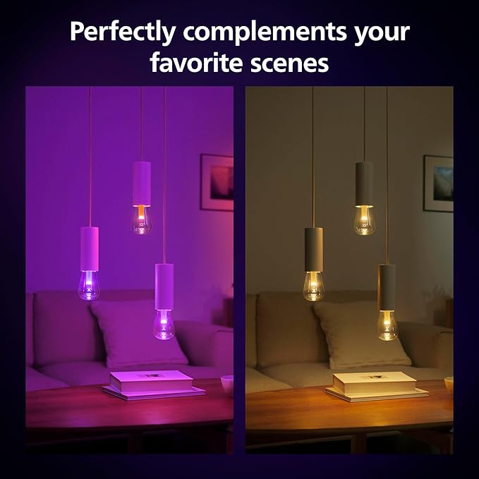 Philips Hue Lightguide ST23 Edison Smart LED Bulb – Handblown Glass - Color Changing Light - Compatible with Amazon Alexa, Apple HomeKit and Google Assistant - Bluetooth and Hue Bridge Compatible