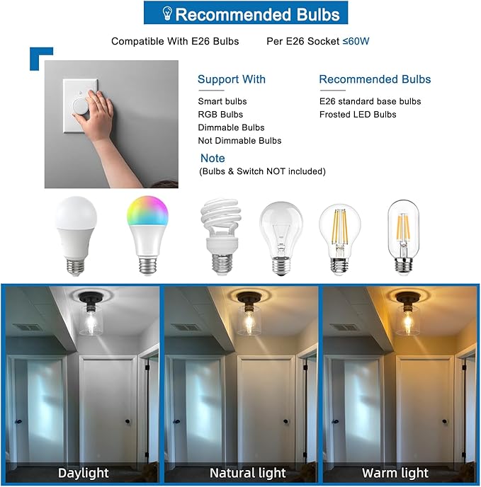 1 Light Semi Flush Mount Ceiling Light Black Kitchen Lighting Fixtures Ceiling Light Fixtures Small Hallway Lights with Clear Glass Shade for Bedroom Set of 2