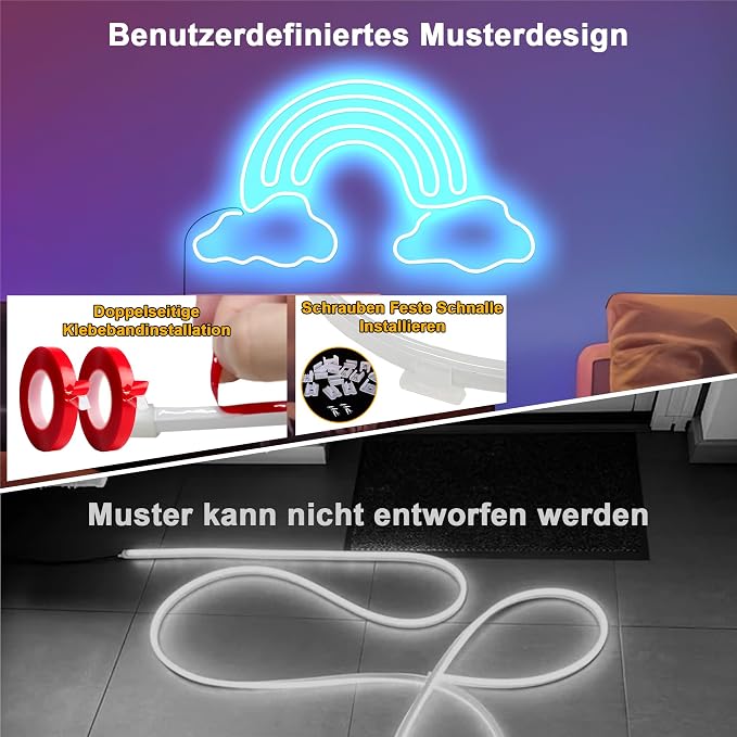 Cozylady RGB Neon Light LED Rope Light,Waterproof Bluetooth APP Remote Control Music Sync Strip Light,24V Flexible DIY Silicone Light for Bedroom Home Indoor Outdoor Decoration