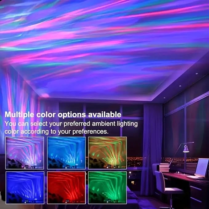 2-in-1 Northern Lights & Waves Projector, Aurora Northern Lights Projector, 16 Light Effects, Bedroom, Party, LED Color Changing Light for Home Decoration