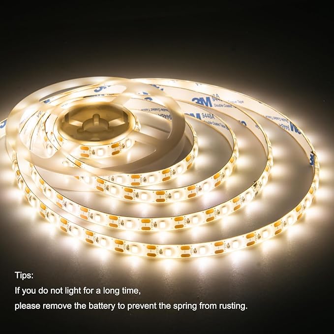 Battery Powered Led Strip Lights,6.56FT 120Led Battery led Strip Lights for Remote,Blinking,Dimmable,Timer,Cuttable,for Indoor Outdoor TV Table Boat Kitchen Christmas,Waterproof（Warm White）