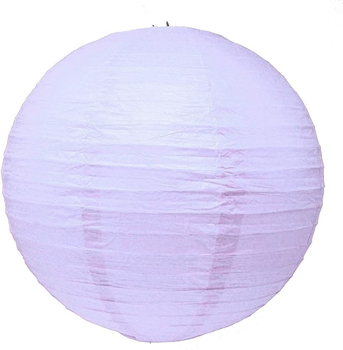 Mudra Crafts Lavender Paper Lanterns Wedding Party Decorations - 12 in 10 Round Hanging Ceiling Lanterns, 10 Pack, Decorative Lamp Shades