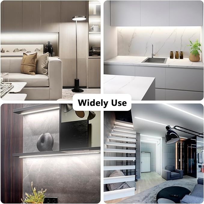dalattin White LED Strip Lights 50ft Dimmable Bright 24V Led Light Strip 6500K Daylight White 900 LEDs Lights for Bedroom, Mirror, Kitchen, Strong Adhesive（2 Rolls of 25ft）
