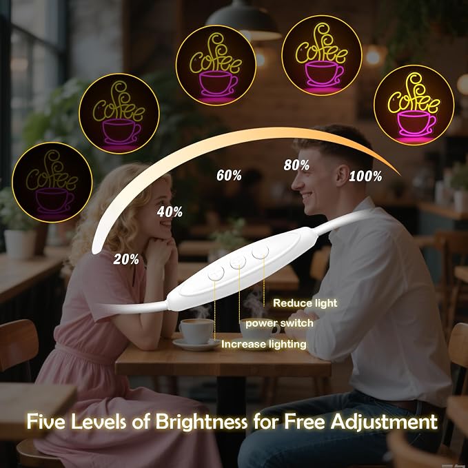Coffee Bar Neon Sign, Dimmable LED Coffee Wall Light for Coffee Station | USB Powered Coffee Neon Light for Coffee Station, Kitchen, Cafe Shop, Coffee Corner, Home Bar Decor, Gift for Coffee Lovers