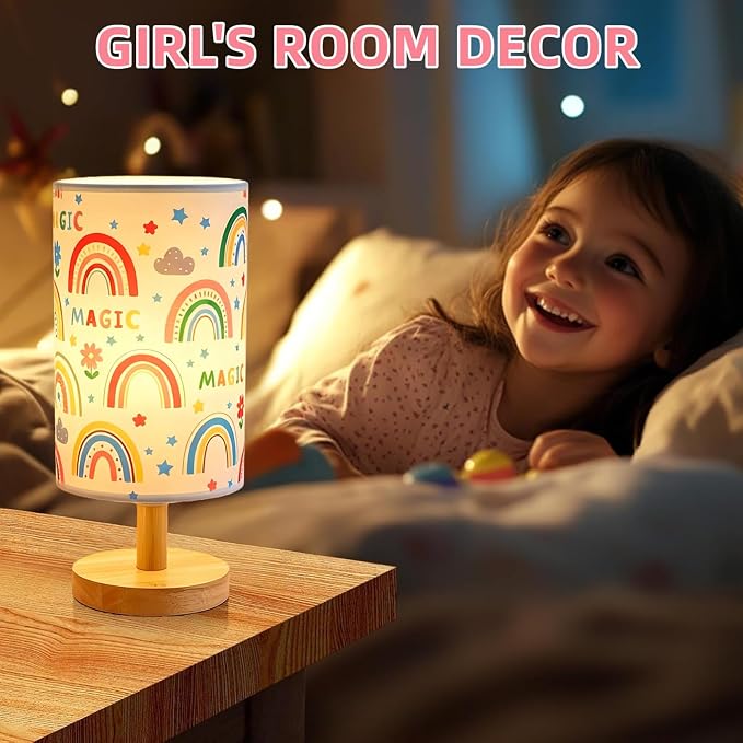 Rainbow Lamp Kids Table Lamp for Bedroom Cute Desk Lamps for Girls Room | 3 Color Modes Led Nightstand Night Light with Rainbow Design Bedside Lamp for Kids Room Nursery Decor,Holiday Gift for Girls