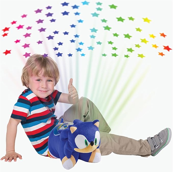 Pillow Pets Sonic Sleeptime Lite - 11" Sonic The Hedgehog Plush Nightlight,Blue