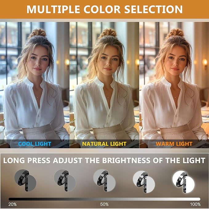FENCHILIN Vanity Mirror with Lights 32''x23'' Backlit + Front Lit Hollywood Lighted Vanity Makeup Mirror Smart Touch Control Light with Memory Function