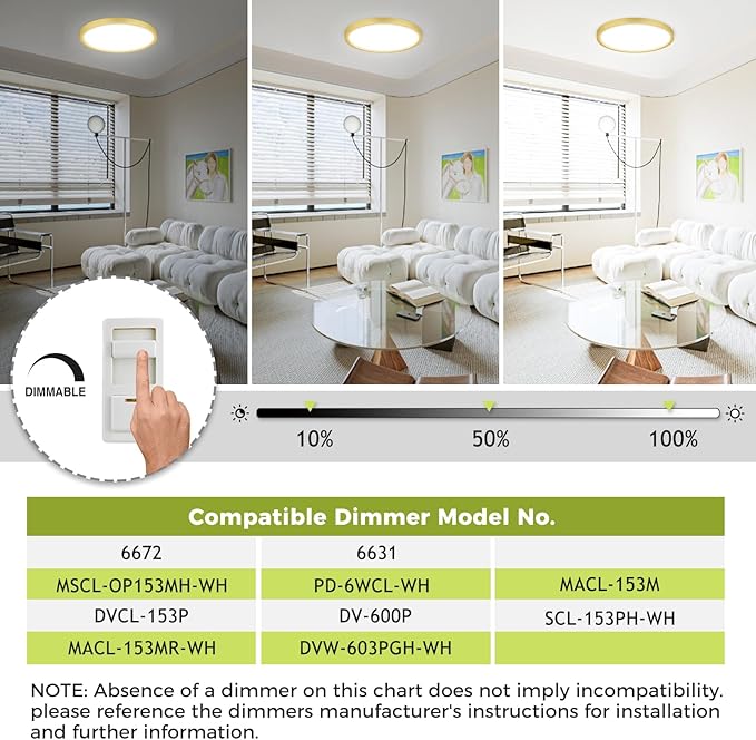 hepside LED Flush Mount Ceiling Light Fixture Golden, 12Inch 24W, Dimmable&3000K-6500K Adjustable Low Profile Ceiling Lights, 3200LM Modern Lamp for Kitchen, Bedroom, Porch, Hallway, White