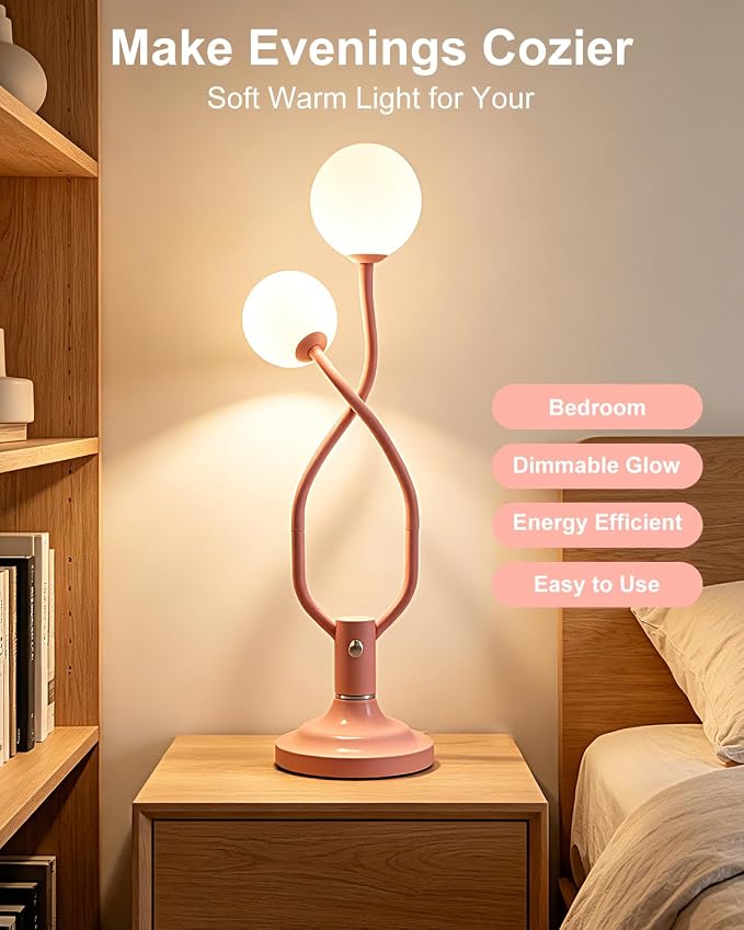 Green Globe Table Lamp Dimmable Magic DIY Arms G9 Bulbs Included | Vintage Ambient Night Light Nightstand Modern Desk Lamp Warmwhite Kids Bedside Lamps for Living Room Bedroom Nursery Gift