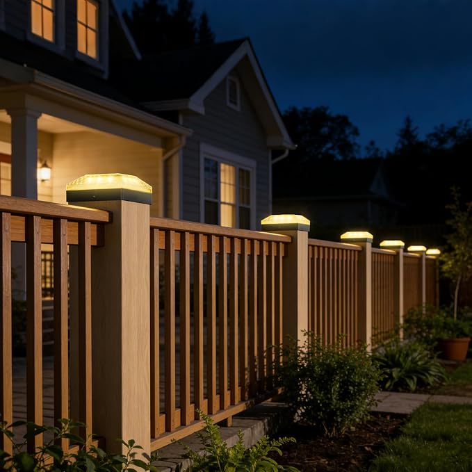 4x4 Solar Post Cap Lights 12 Pack | Auto On/Off,12-20H Runtime,3 Color Modes,2 Brightness,IP67 Waterproof for Outdoor Garden Yard