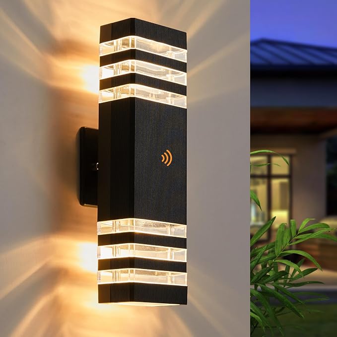 LMP Dusk to Dawn Outdoor Lighting,Aluminum IP65 Waterproof Wall Porch Light | Up and Down, 3000K 5W G10 Bulbs Included, ETL Certified, Outside Wall Exterior Lighting Fixtures for House,Front Door,Garage
