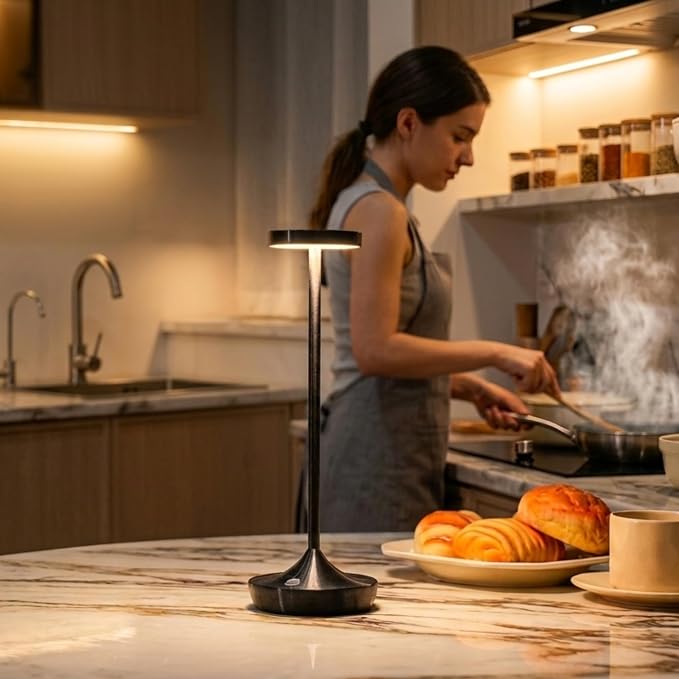 Cordless LED Table Lamps, Rechargeable 6000mAh, 72H Runtime, Waterproof | Stepless Touch Dimming with 3 Color Modes & Memory Function for the Perfect Ambiance at Home, Restaurants & Patios (Black)