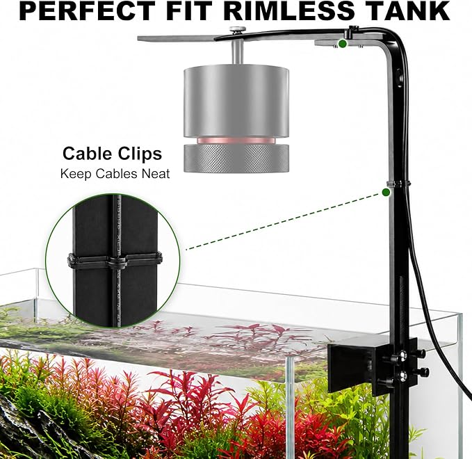 FZONE Aquarium Light Clip Holder for AXON, Adjustable Aquarium Fish Tank Mount with Height & Front-to-Back Positioning for Planted, Freshwater and Saltwater Tanks (1 Piece)