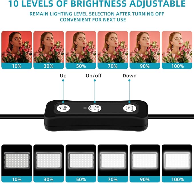 LED Video Light Kit 2Pcs, Hagibis Studio Lights 18 Color Filters for Photography Lighting with Adjustable Tripod Stand Streaming Lights for Photo Camera Recording Computer Zoom Stream TikTok YouTube