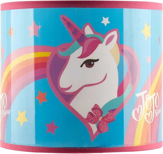 Idea Nuova JoJo Siwa Unicorn Stick Table Kids Lamp Metal with Pull Chain, Themed Printed Decorative Shade