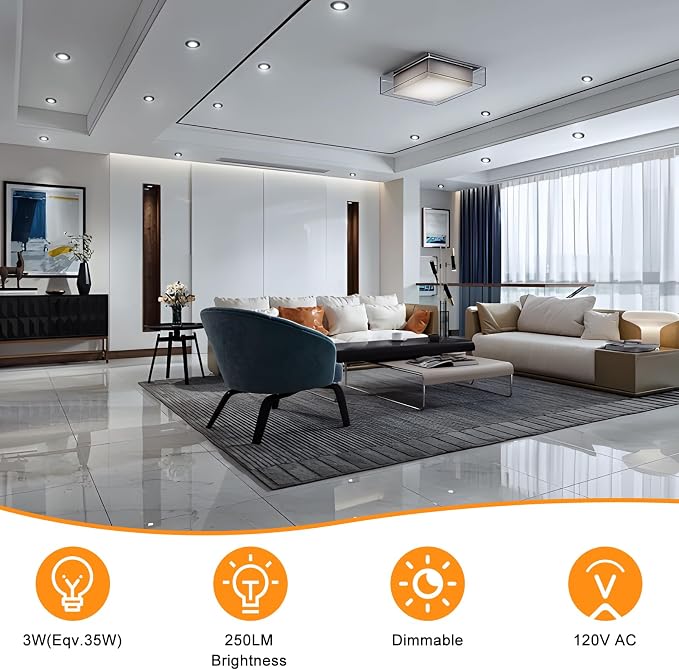2 Inch LED Recessed Lighting, Dimmable Downlight 3W(35W Halogen Equivalent), CRI80, 5000K Daylight White Ceiling Light with LED Driver (10 Pack)