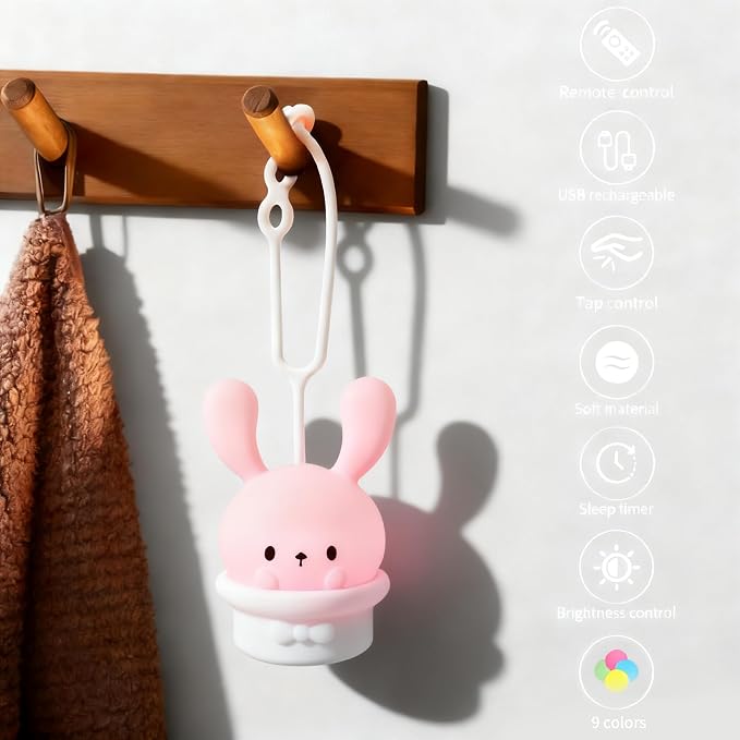 Nursery Night Light for Baby,Portable LED Night Lamp for Breastfeeding | Soft BPA Free Silicone Night Lamp,Dimmable Nightlight for Newborn, Rechargeable Night Light for Kids and Adult