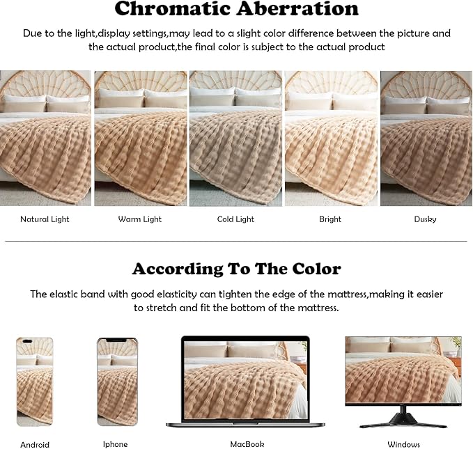NEWCOSPLAY Queen Blanket for Couch Brown Super Soft Flannel Fleece 3D Bubble Lightweight Bed Blanket All Season Use (Brown, Queen(90"x90"))