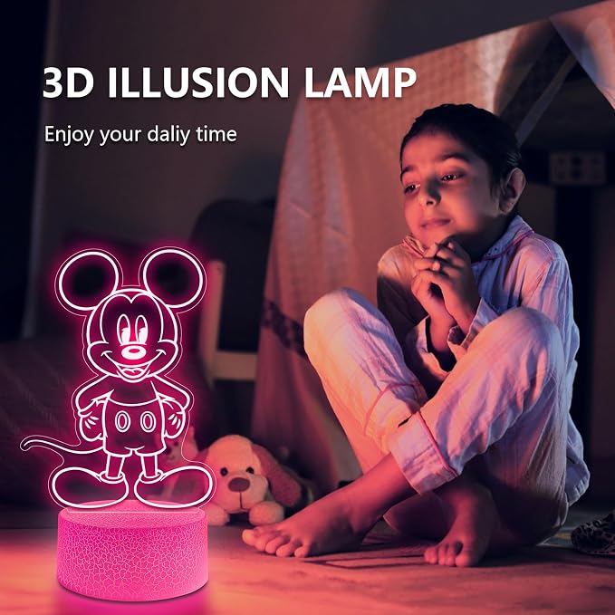 Cute Night Light for Kids - Anime Charater Decor Lamp with 16 Colors Change, Remote, Dim Control, 3D Illusion LED Night Lights for Kids Gifts Party Birthday Decoration