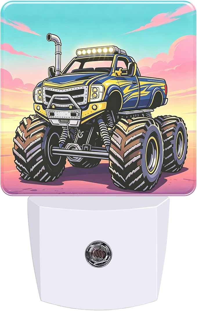 Night Light Cartoon SUV Off Road Night Lights Plug into Wall with Dusk to Dawn Smart Sensor for Bedroom Bathroom Hallway Kitchen, Warm Nightlights for Boys Girls Women Men