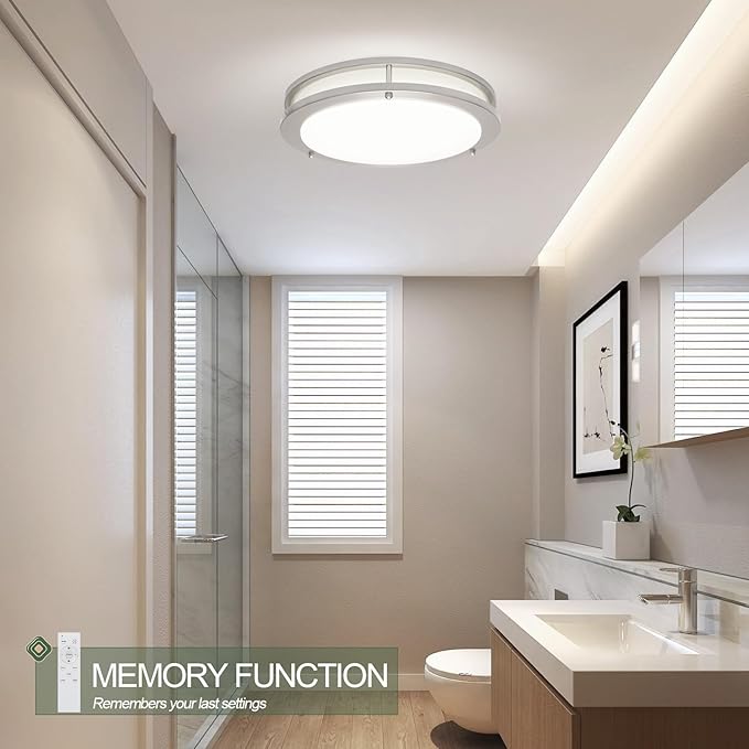 OOWOLF 4-Pack 13” LED Flush Mount Ceiling Light Fixture, 5CCT Adjustable 3000K/3500K/4000K/5000K/6000K Ceiling Lights, 36W Brightness Dimmable Lighting, ETL Listed, for Hallway Bathroom or Kitchen
