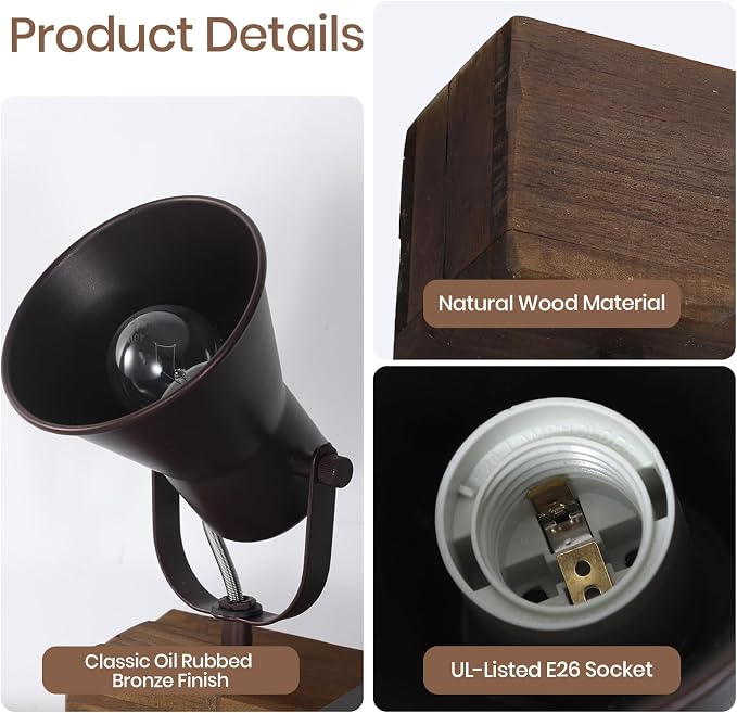 4 Light Semi Flush Mount Ceiling Light, Farmhouse Wooden Track Lighting Fixtures Ceiling, Rustic Kitchen Lights Ceiling for Island Dining Room Living Room.