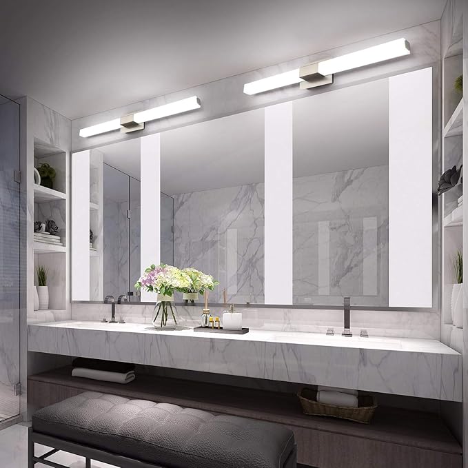 ZUZITO 40in LED Vanity Lights Brushed Nickel Modern Bathroom Lighting Fixtures Over Mirror, 3CCT Dimmable Bath Wall Lighting 3000K/4500K/6000K Adjustable
