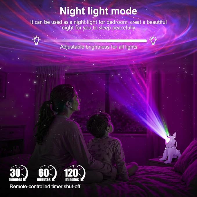 Galaxy Star Projector Nebula Lamp LED Night Lights for Bedroom | 9 White Noise,Timer+RF Remote,Multiple Modes,4Music Sync,5 Adjust Brightness,4 Rotation Speed for Xmas,Gifts(BlackGold)
